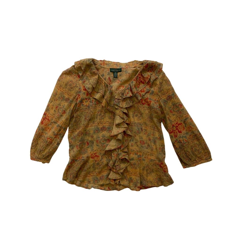 Lauren Ralph Lauren Printed Ruffle Top
